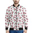 thumbnail image 4 of Chaquetas con cremallera y estampado de cerezas y frutas de dibujos animados para hombre, sudadera con estampado 3D a la moda, chaqueta bomber informal de calle, abrigo de manga larga, 4 of 5