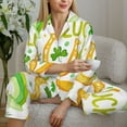 thumbnail image 6 of Uemuo St Patrick's Day1 Pattern Womens Pajama Sets,PJ Set for Women,Pajamas for Women Logo,Long Sleeve Pajama Set for Women,Soft Long Sleeve Top With Pants-Small, 6 of 9