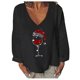 thumbnail image 1 of Pntutb Mujer Moda Casual Cuello En V Manga Larga Cómodo Estampado Navideño Sudadera tops Blusa Pntutb Pntutb-25, 1 of 5