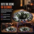 thumbnail image 4 of 3D Halloween Rug, Novelty Ghost Skeleton 3D Optical Illusion Rugs | Candy Corn Abyss Quilted Round Mat with Spooky Depth Design Crystal Velvet Soft & Durable Fabric Non-Slip(24INCH Ghost), 4 of 6