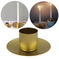 thumbnail image 2 of fastboy Pillar Candle Holder Candlelight Home Decor for Party Christmas Dining Gold Small, 2 of 9