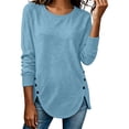thumbnail image 3 of Zysthvn Lightweight Women's Sweatshirts Casual Fall Pullover Long Sleeve Loose Fit Crewneck Sweatshirts for Women Solid Tops, 3 of 8