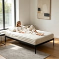 thumbnail image 4 of MMJ Queen Sheets Washed Cotton Fitted Sheet Single Item Mattress Protection Cover Bed Sheet 35.43x78.74in White Coffee Color, 4 of 6