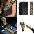 thumbnail image 6 of Renewold Sunflower Green Leopard Print Car Accessories Set, Universal Seat Covers Steering Wheel Covers with Seat Belt Pad 12 Pcs Seat Protector Car Accessories Fit for Most Cars SUV Van, 6 of 7