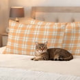 thumbnail image 3 of Orange White Check Outdoor Waterproof Pillow Covers, Farmhouse Fall Buffalo Plaid Decorative Rectangle Throw Pillowcase Sofa Cushion Sham for Patio/Couch/Chair, 20"x12" 2 Pack, 3 of 8