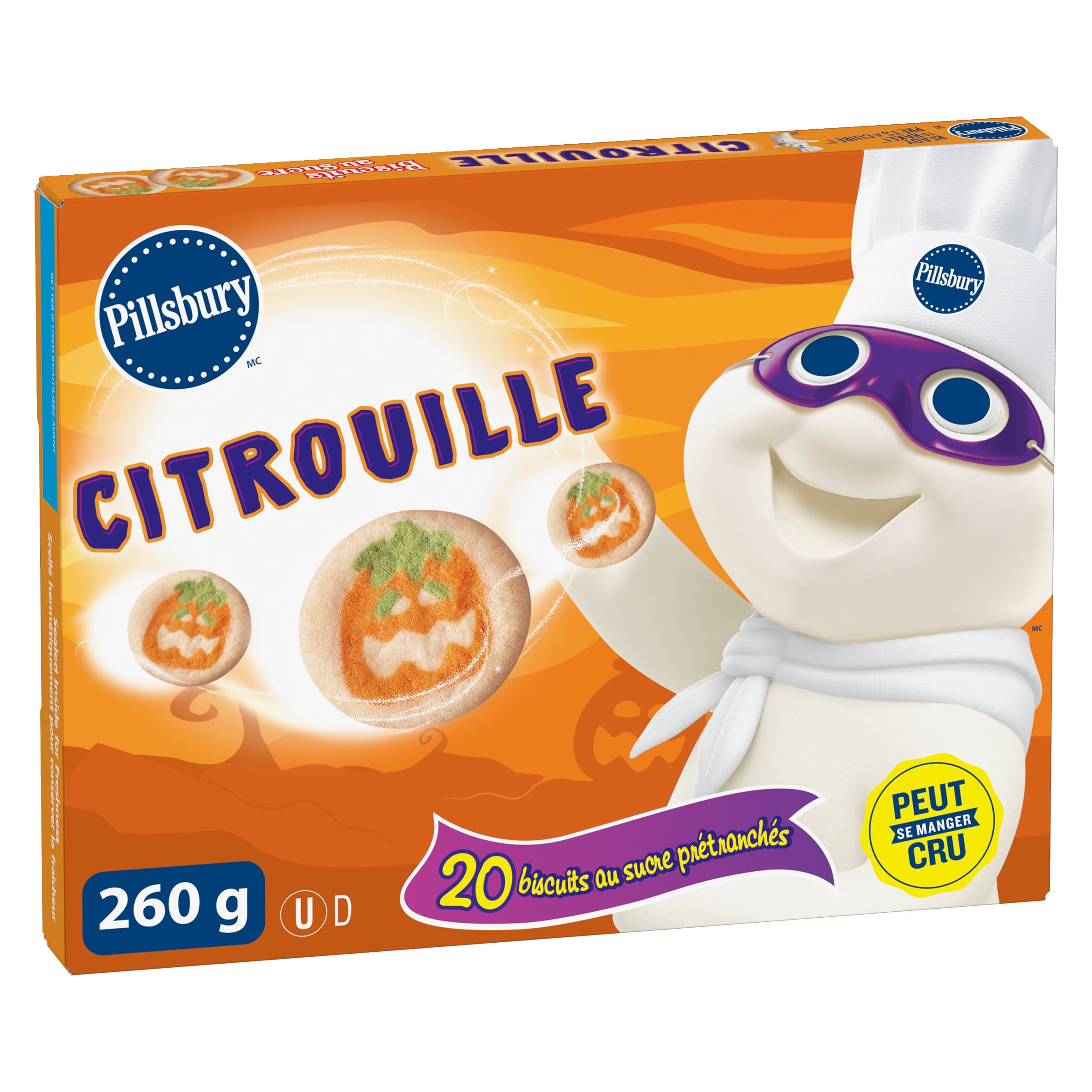 Pillsbury Ready to Bake! Sugar Cookies Pumpkin, 20 Pre-cut Sugar Cookies, 260 g