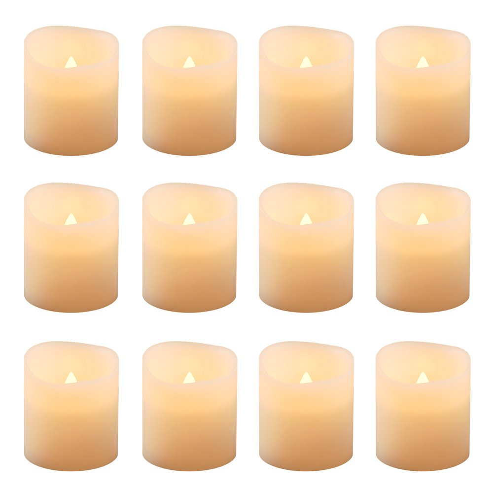 LumaBase Battery Operated LED Votive Candles, 12 Count