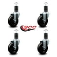 thumbnail image 2 of 4 Inch Hard Rubber Wheel Swivel 1-5/8 Inch Expanding Stem Caster Set SCC, 2 of 2