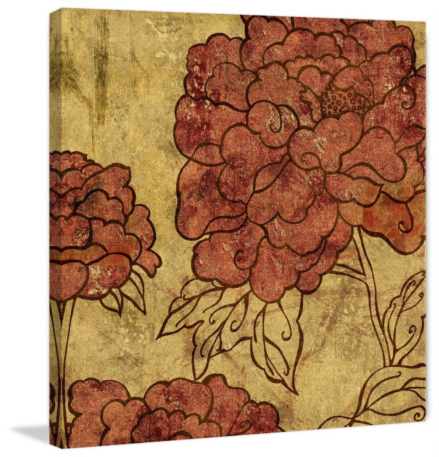 "Peonies I" Painting Print on Wrapped Canvas