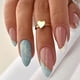 thumbnail image 1 of Uñas postizas francesas de almendra, cobertura completa, uñas postizas acrílicas artificiales desnudas, se pegan en las uñas para mujeres y niñas, 24 unidades, 1 of 5