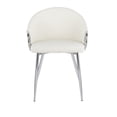thumbnail image 5 of LumiSource Claire Chairs, White/Chrome, Set Of 2 Chairs, 5 of 8