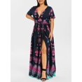 thumbnail image 1 of Vestido maxi dividido estampado de talla grande Rosegal Bikinis, 1 of 5