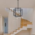 thumbnail image 4 of INSEUS 4 Light Foyer Chandelier, Lantern Pendant Light Cage Hanging Light for Entryway Dining Room, Black and Gold Finish Black&Sliver, 4 of 5
