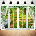 thumbnail image 5 of Spring Garden Backdrop,Flower and Grass Background Backdrop,Window Outdoor Natural Scenery Floral Tree Path Background Wedding Bridal Baby Shower Birthday Party Decorations Photo Booth Props 8X6FT, 5 of 5
