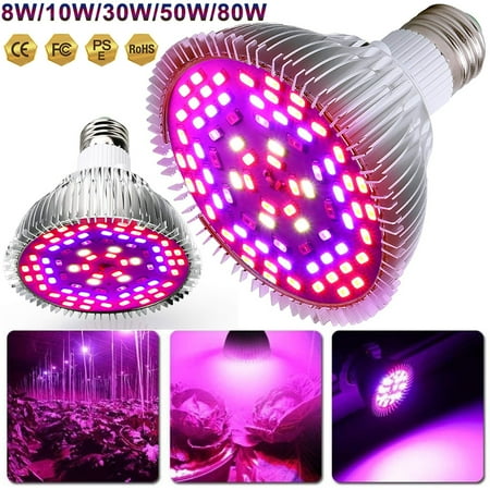

DYstyle 4/2/1Pcs 50W Full Spectrum E26 E27 LEDs Grow Light Bulbs Indoor Plants/Veg/Flowers Grow Lighting