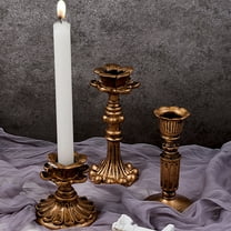 Visland Candlestick Holders , Brass Gold Candlestick Holder Set Candle Stick Holders Decorative Candlestick Stand for Wedding Party Dinning