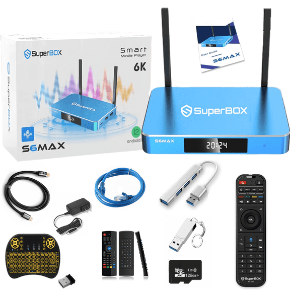 Superbox S6 Max Premium Edition,Includes Mini Keyboard & 8K HD Cable, 2025 Model