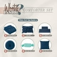 thumbnail image 5 of Mocassi 10-Piece Bed-in-a-Bag, Includes Bed Sheet with Double Sided Storage Pockets & Decorative Pillows, Multi-Ruffle Comforter, King, Navy, 5 of 5