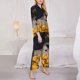 thumbnail image 3 of Fotbe Elegant Lady With Hat Conjunto de Pijama de Manga Larga para Mujer con Estampado, Ropa de Dormir de 2 Piezas, Conjunto de Casa Suave y Cómodo con Bolsillos-Medium, 3 of 7