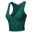 thumbnail image 1 of FashionOutfit Women's COMFORTABLE MODAL DEEP V- NECK DOUBLE LAYERED SLEEVELESS CROP TOP, 1 of 1