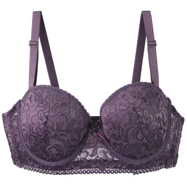 Gpoecd Underwire Bras for Women Thin Strap Full Bust Support Comfortable Lift Everyday T Shirt Plus Size Bras Purple,100C