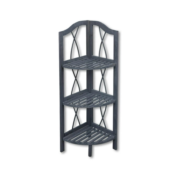 ITY International - 3 Tier Corner Shelf, 10.5"x10.5"x33.5", Gray