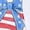 Sky Blue, variant on Womens 3/4 Sleeve America Flag Cardigan Summer 4th July Patriotic Kimono Cover Up Blouse Loose Open Front Stars Stripes Print