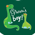thumbnail image 4 of Inktastic Gram Boy Grandson Dinosaur Boys Baby Bib, 4 of 4