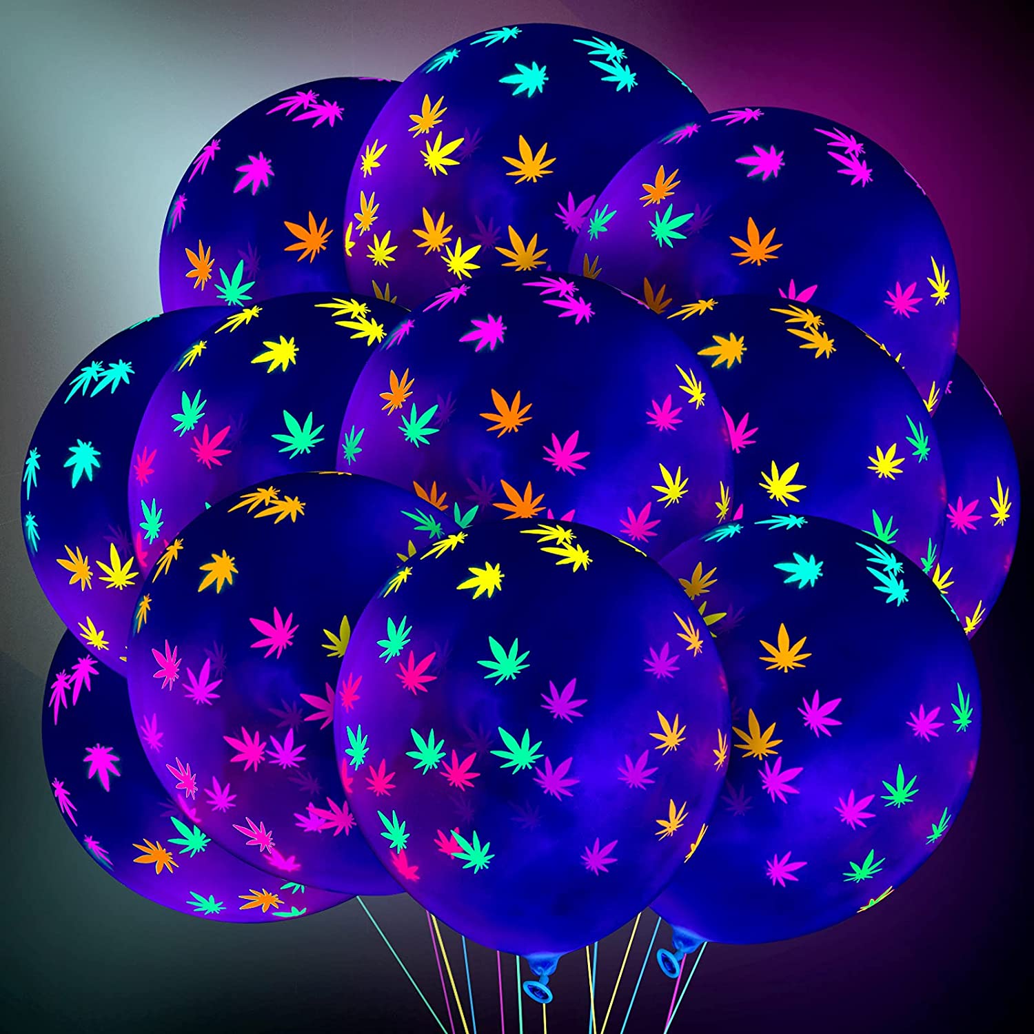 blacklight reactive balloons