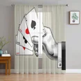 thumbnail image 2 of Poker Hearts Letters Sheer Curtains for Living Room The Bedroom Voile Organza rative Curtain Drapes Tulle Curtains, 2 of 7