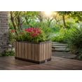 thumbnail image 6 of Keter Signature 29 Gallon Rectangle Wood Look Planter for Indoor or Outdoor, Pine, 6 of 7
