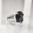 thumbnail image 6 of Natural Black Tourmaline Ring, Raw Black Tourmaline Ring, October Birthstone, 3 Twisted Band, 925 Sterling Silver, Womens Ring, Christmas, Thanksgiving, Handmade, Statement Jewelry, Gemstone Ring, 6 of 7