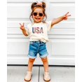 thumbnail image 5 of Distressed USA Flag Shirt for Women Girls Kids Vintage Patriotic 4th of July Family Matching Tee Natural Shirt Youth Small, 5 of 9