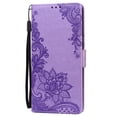 thumbnail image 4 of Dteck for Samsung S21 FE Case, Galaxy S21 FE 5G Wallet Case, Embossed Lotus Pattern PU Leather Folio Flip Stand Magnetic Shockproof Protective Cover for Samsung Galaxy S21 FE 5G 6.4 inch, Purple, 4 of 7