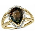 thumbnail image 2 of Star K � Pear Shape 11x8mm Genuine Smoky Quartz Halo Split Shank Big Stone Ring, 2 of 9