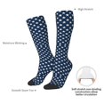 thumbnail image 5 of Stars Navy Blue White Knee High Socks for Women Long Leg Warmers Socks, 5 of 7
