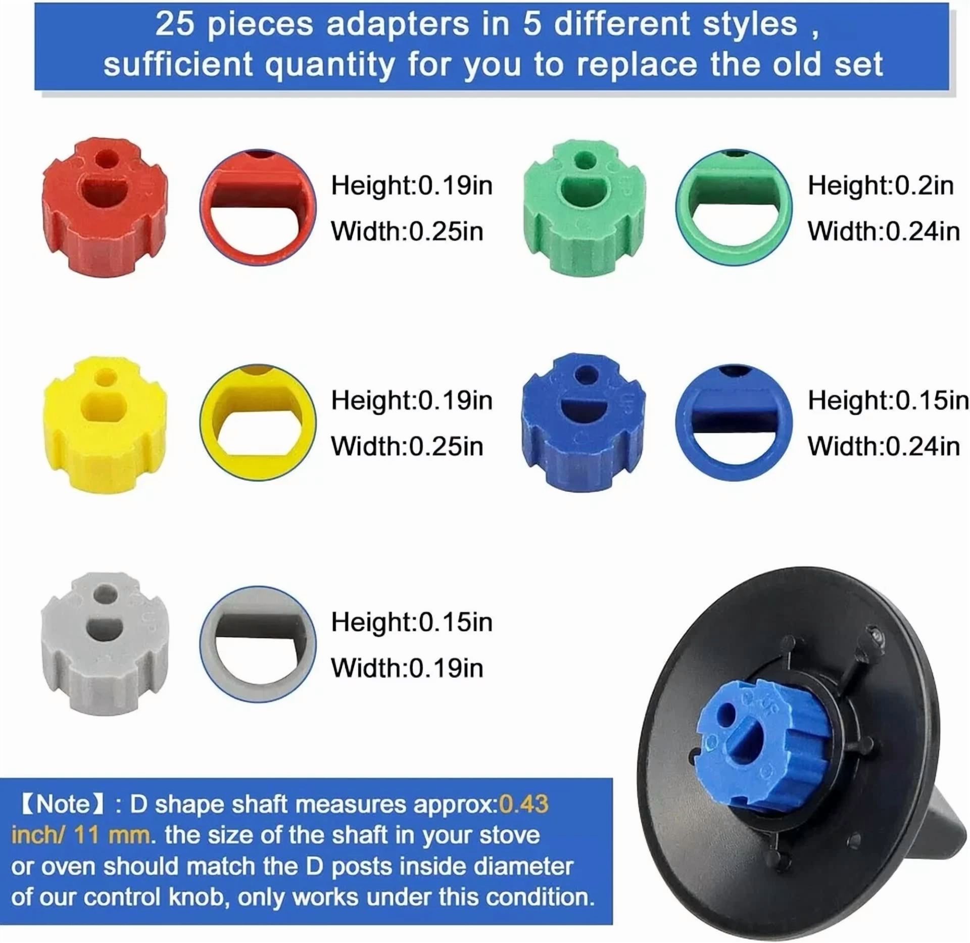 CIRCLE- Universal Stove Knob Compatible With Electric Gas Stove Replacement Range Kit..