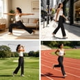 thumbnail image 3 of Straight Leg Golf Pant For Women, Elastic High Waist Lightweight Trouser, Ladies Fall Casual Work Button Decor Pants S-3XL, 3 of 7