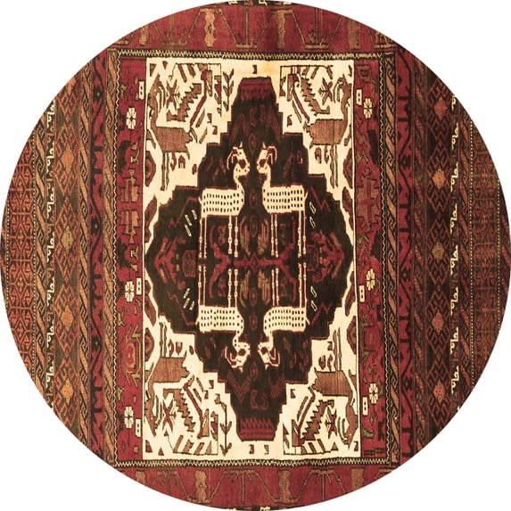 Ahgly Company Indoor Round Persian Brown Traditional Area Rugs, 8' Round