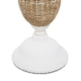 thumbnail image 5 of DecMode 15" x 23" White Wood Accent Table with Black Metal and Rattan Base, 1-Piece, 5 of 8