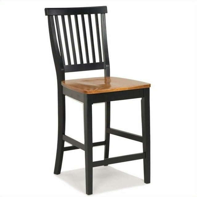 Homestyles Americana Black Wood Counter Stool