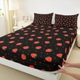 thumbnail image 3 of Manfei Cute Strawberry Full Size Sheets,Polka Dot Bed Sheets,Red Black Sheet Sets For Girls,Ultra Soft Home Decor,4-Piece, 3 of 7