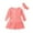 Watermelon Red, variant on ameIAEA Toddler Kids Girls Dresses Long Sleeve Crewneck Button A-Line Casual Dress Headband