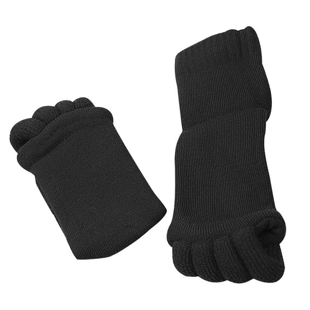 Soidarity 1 par de calcetines transpirables de algodón para pedicura, amigables con la piel, lavables, todo incluido, calcetines de alineación Cuidado de los pies Negro