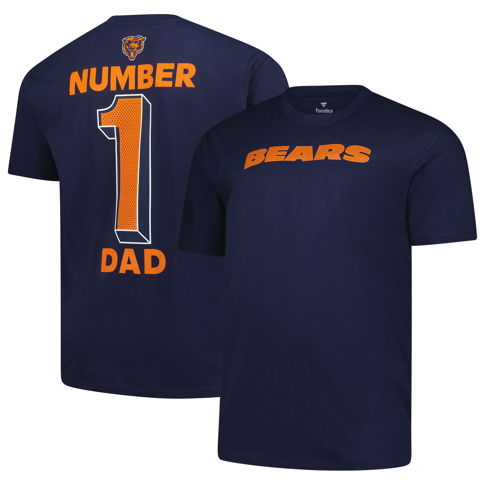 Men's-Fanatics Navy Chicago Bears Big & Tall Number One Dad T-Shirt