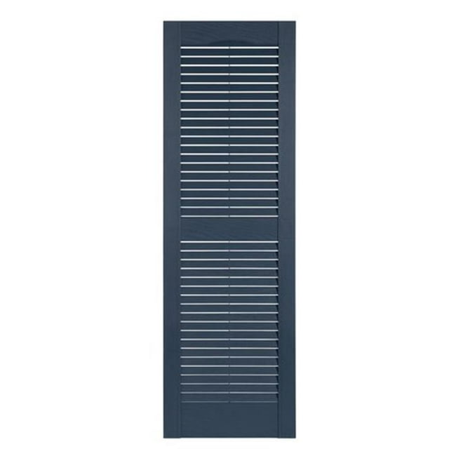 Volet Décoratif Extérieur à Persiennes Premier, Bleu Bedford - 15 x 43 Po