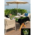 thumbnail image 4 of St Patrick's Day Outdoor Tablecloth - 60x102 Inch Rectangle Dining Table Cover, Shamrock Leaf Coffee Cups Books Dark Green Waterproof Outdoor Table Cloth with Umbrella Hole & Zipper for Picnic/Patio, 4 of 7