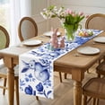 thumbnail image 4 of Navy Blue Easter Table Runner 60 Inches Long for Kitchen Dining, Summer Spring Floral Dresser Scarf Farmhouse, Dining Table Decorations for Wedding/Parties, 13 x 60 In, 4 of 8