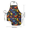 thumbnail image 4 of Naloa 1Pack Adjustable Bib Apron Waterdrop Resistant Cooking Kitchen Aprons for Women Men Chef, Dinosaurs in Space Print, 4 of 5