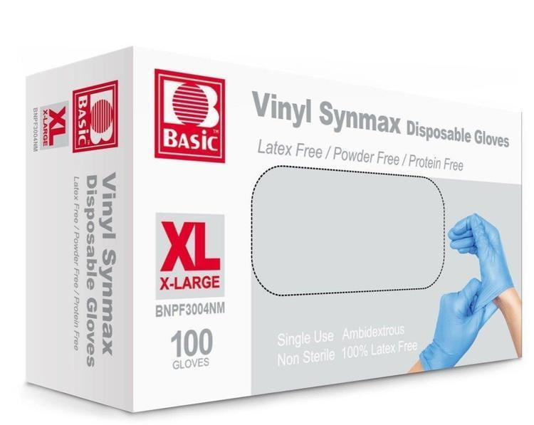 Dazone Disposable Vinyl Gloves, 100Pcs,Extra Large Size,Cleaning Gloves,Food Service Gloves,Powder Free,Latex Free,Non-Sterile for All Purposes Gloves,Blue
